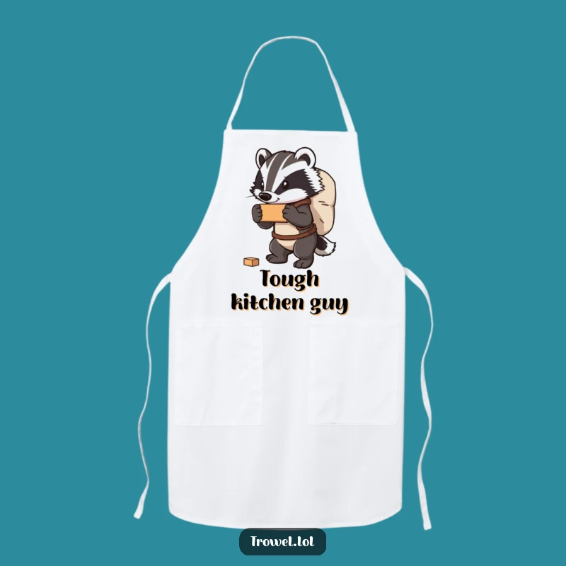 Funny Badger Carrying Bricks Apron - Tough & Humorous Kitchen Gift!
