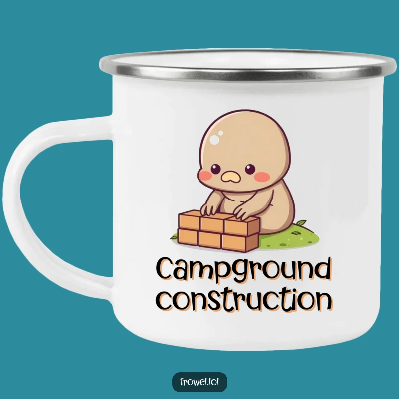 Funny Mole Bricklayer Camping Mug: Building Adventures One Sip at a Time