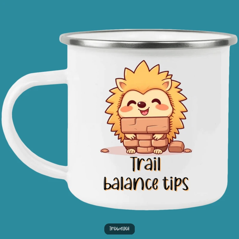 Funny Hedgehog Balancing Brick Camping Mug - Outdoor Laughs Gift!