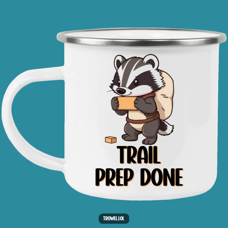 Funny Badger Carrying Bricks Camping Mug - Strong Outdoor Gift!