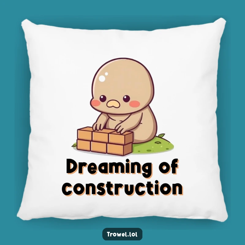 Funny Mole Bricklayer Pillow: Get Comfy with Steady Progress