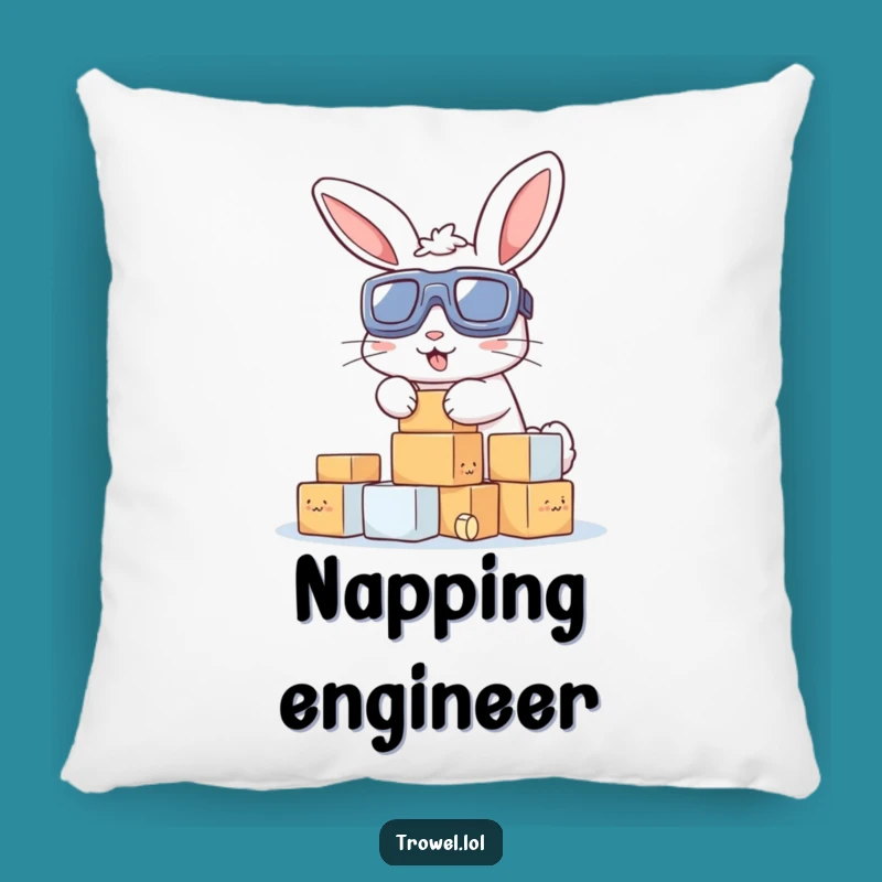 Funny Bunny Stacking Blocks Pillow: Cozy Comfort and Hilarious Decor