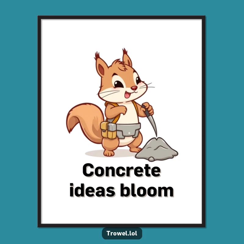Funny Squirrel Cement Mixer Digital Art Print - Instant DIY Decor!