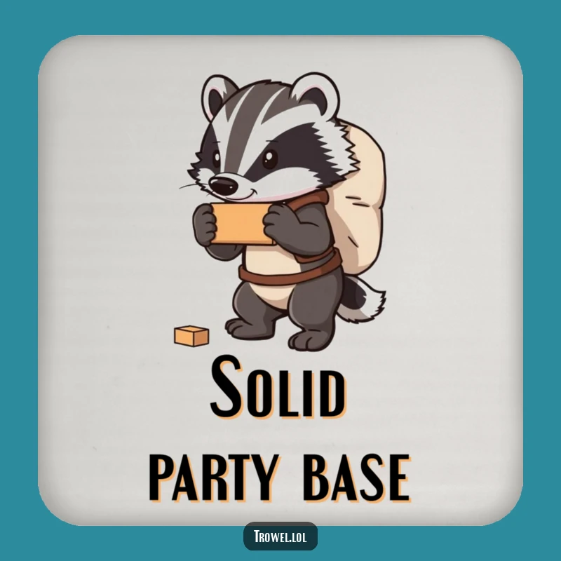 Funny Badger Carrying Bricks Coaster - Protect Surfaces Strongly!