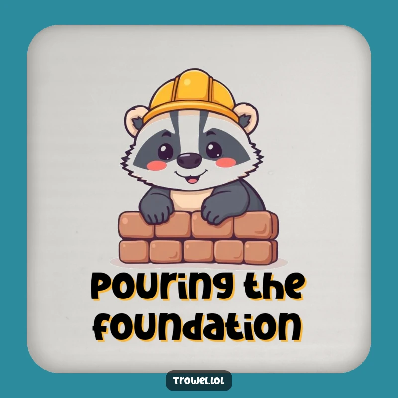 Funny Badger Bricklaying Coaster - Protect Surfaces with Charm!