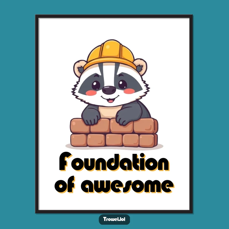 Funny Badger Builder Poster - Motivational Art for Your Workshop!