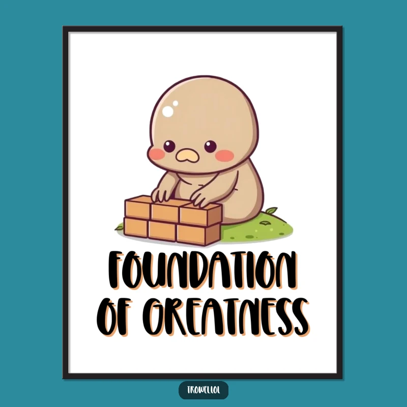 Funny Mole Bricklayer Poster: Decorate with Determined Diligence