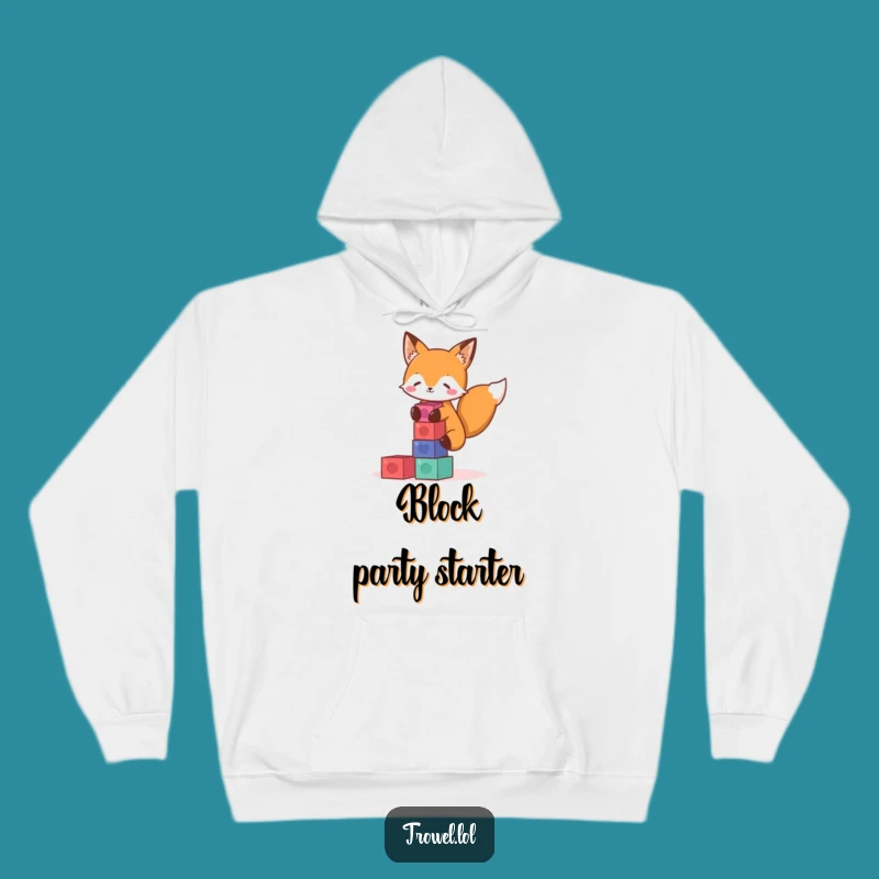 Funny Fox Stacking Blocks Hoodie - Cozy & Playful Gift!