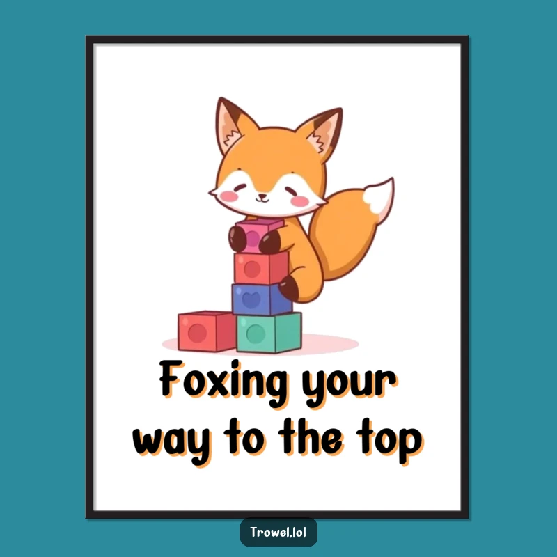 Free Printable Wall Art Fox Stacking Blocks Humorous Downloadable Decor