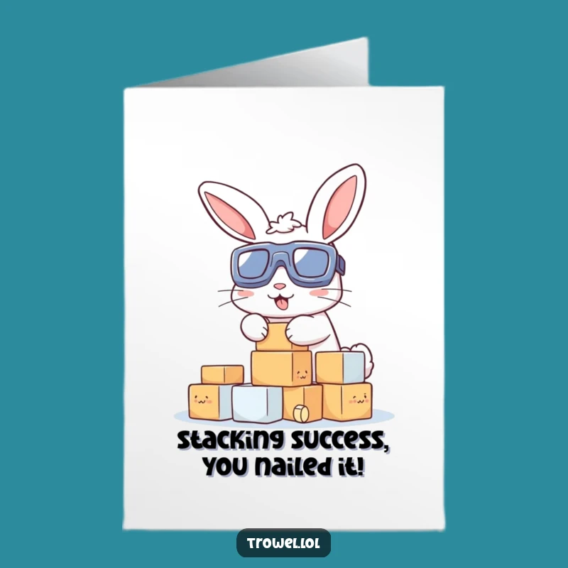 Free Printable Bunny Congrats Card: Hilarious Stacking Achievement Downloadable
