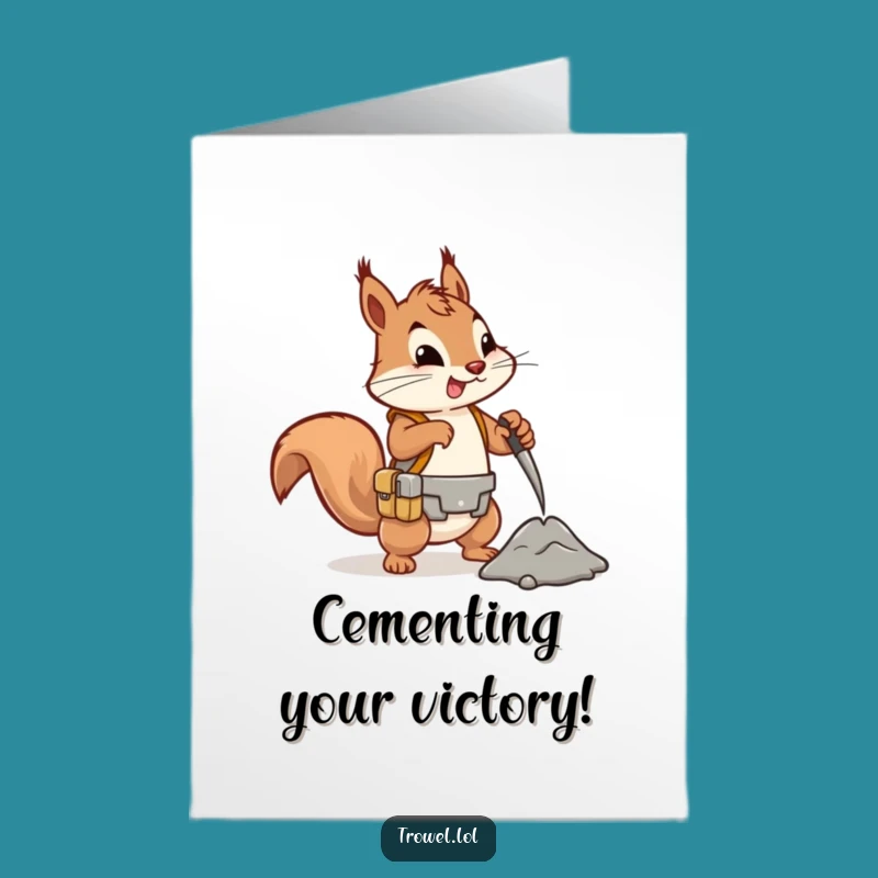 Free Printable Congrats Card: Squirrel Mixing Success Funny Downloadable Gift
