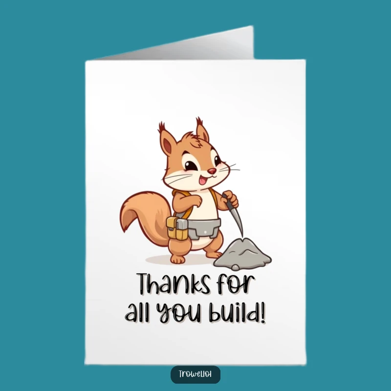 Free Printable Thank You Card: Squirrel Mixing Gratitude Funny Downloadable