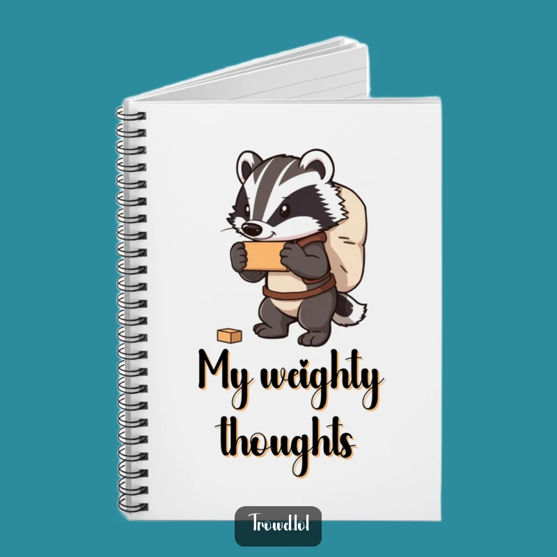 Funny Badger Carrying Bricks Notebook - Jot Down Strong Ideas Gift!