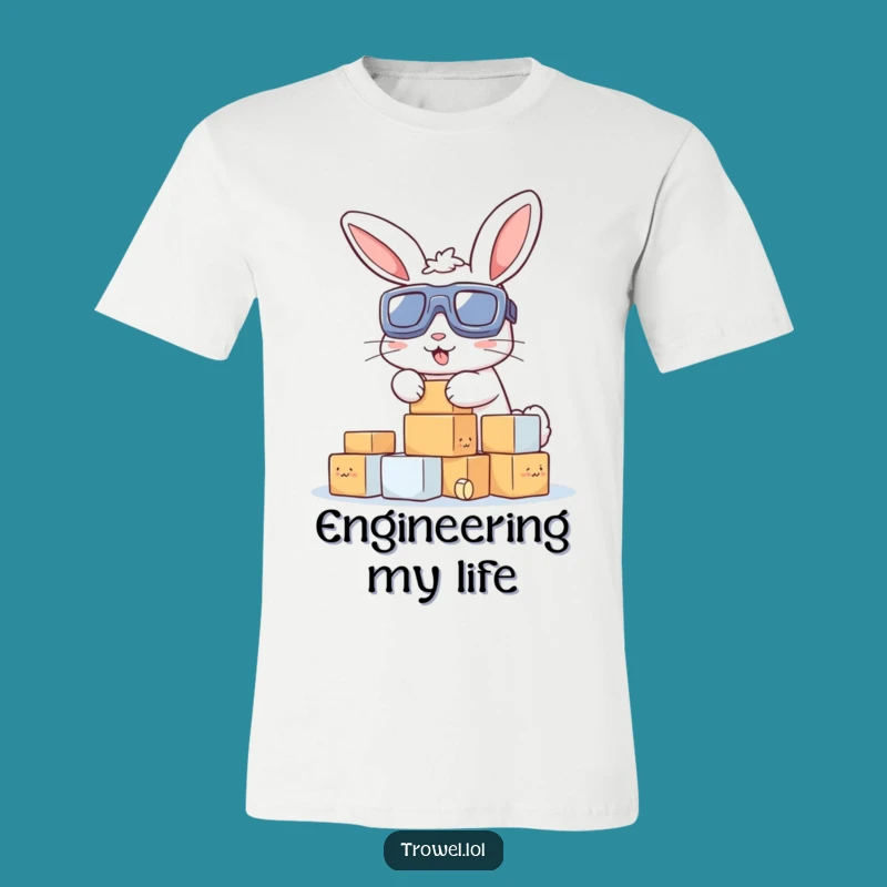 Funny Bunny Builder T-Shirt: Hilarious Graphic Tee for Animal Lovers and Construction Fans