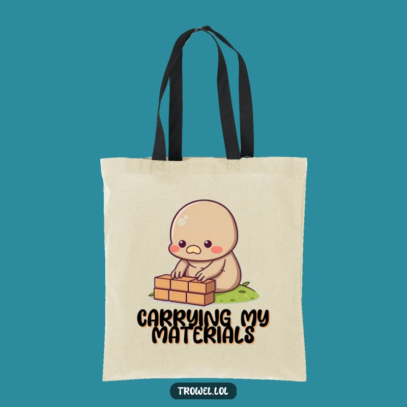 Funny Mole Bricklayer Tote Bag: Carry Your Projects with Pride