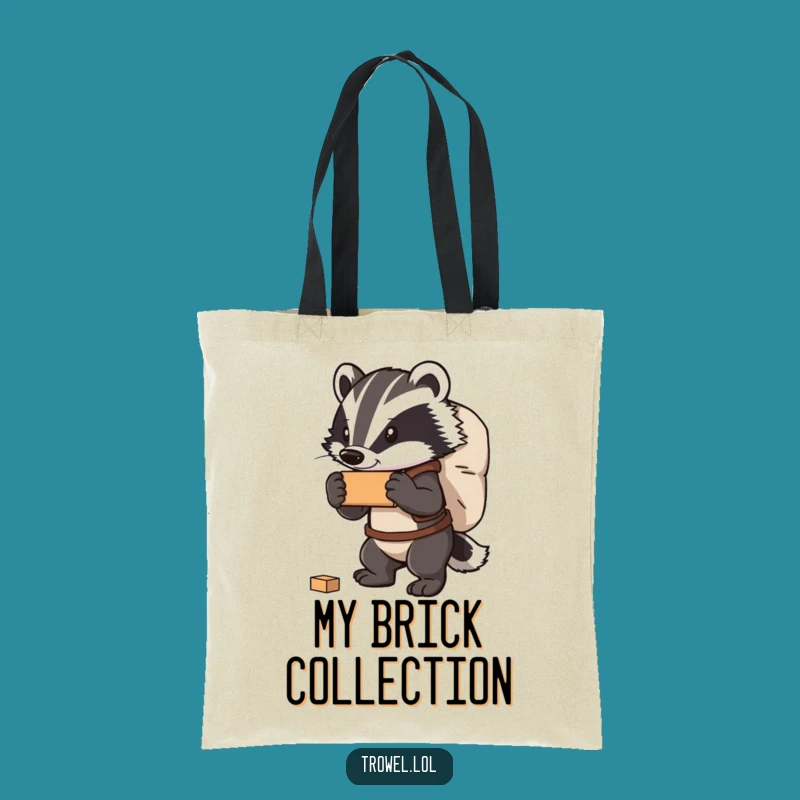 Funny Badger Carrying Bricks Tote Bag - Durable & Humorous Gift!